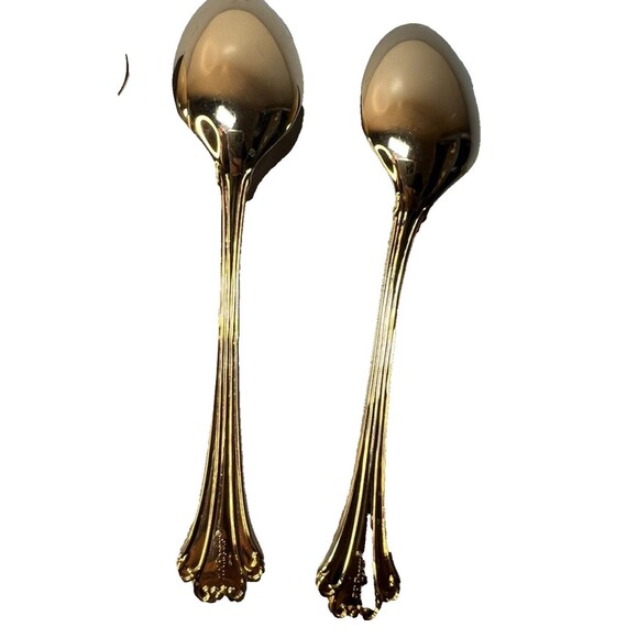 FB Rogers Golden Plated Electroplate American Chipendale 5 Spoons Tsp - Picture 8 of 16